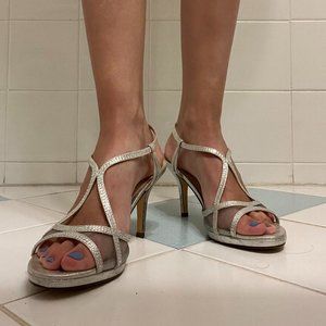 Nina Blossom Silver Stardust Skylight Heels